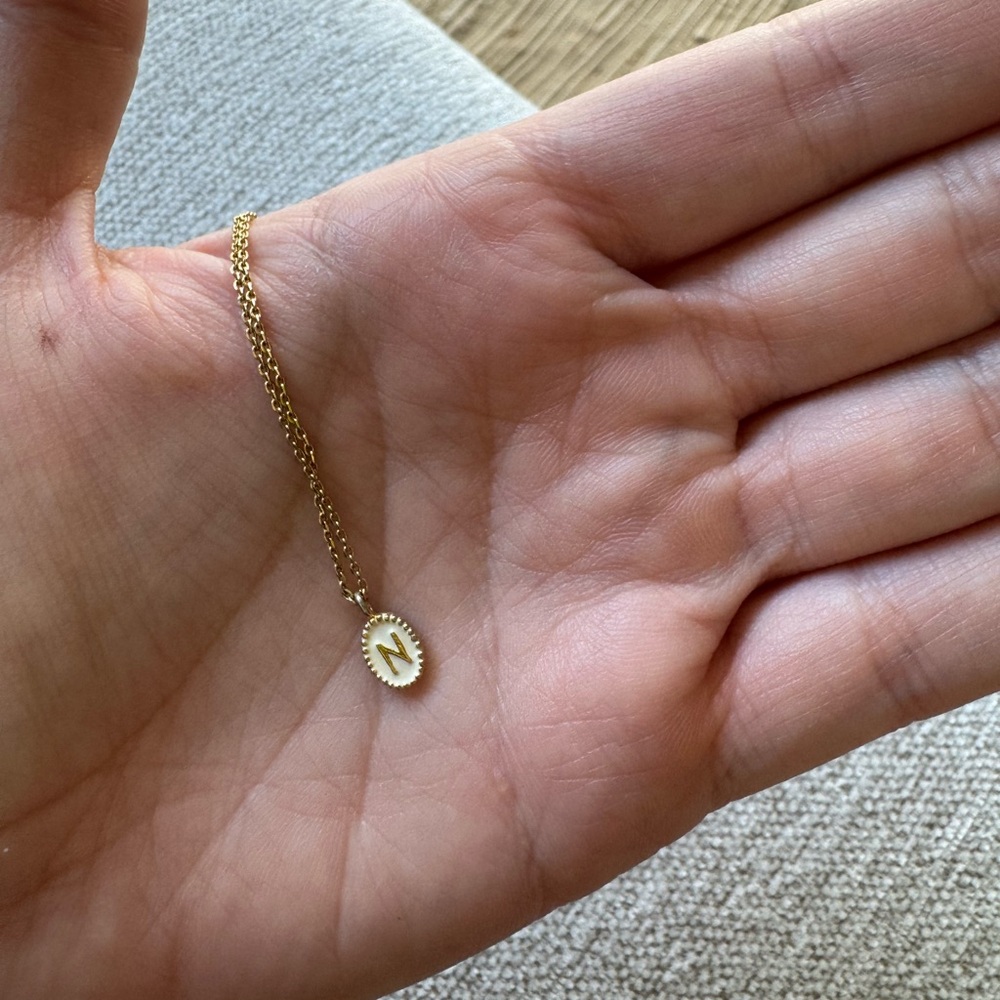 Gold “N” Initial Pendant Necklace